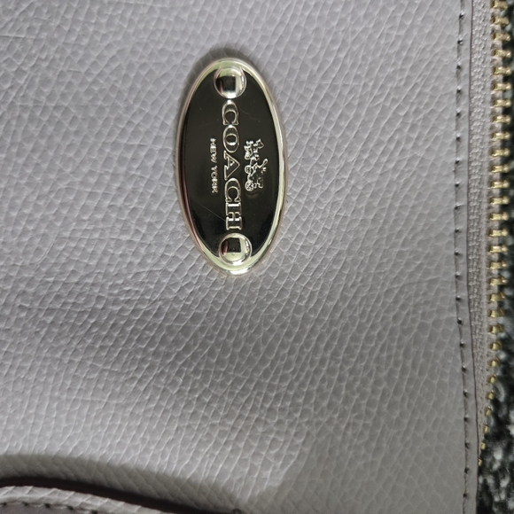 Coach Cora Domed Satchel Purse Leather Tote Grey Birch Chalk Bicolor - Picture 9 of 9